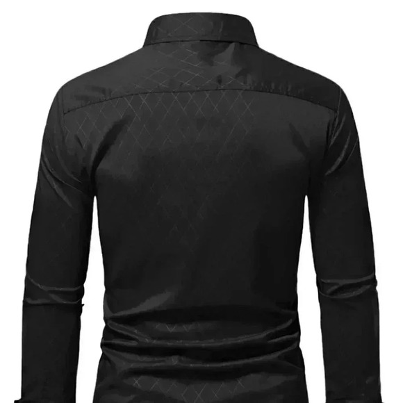 Black Mens Dress Shirt - Picture 3 of 6